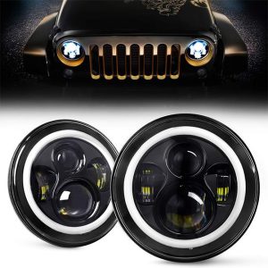 „7 colių„ Led Halo “žibintai„ Jeep Wrangler “JK CJ TJ„ Harley Davidson Hummer H2 “„ Royal Enfield “automobilių aksesuarai