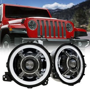 9 colių didelės galios „Led“ žibintų komplektas „Jeep Wrangler JL 2018-2019“