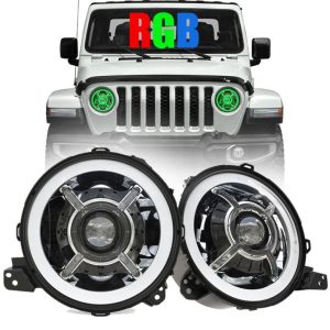 Nauji atvykimo spalvos keičiantys 9 colių „Led Halo“ žibintai „Jeep Wrangler JL 2018+“ RGB JL Led