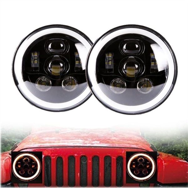 „Morsun“ juodas chromuotas 58w apvalus LED žibintas 07–17 „Jeep Wrangler Unlimited JK 4“ durims