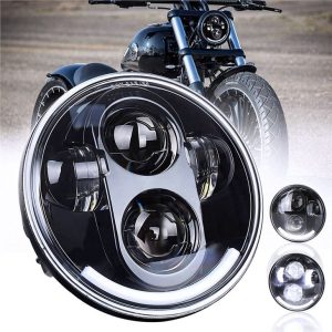 „Harley Davidson“ motociklo „Led“ projektoriaus priekiniai žibintai su 5
