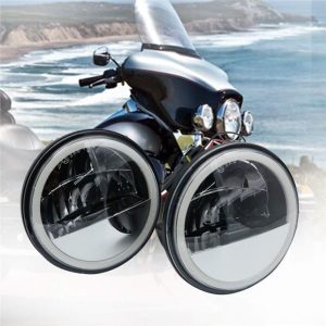 Morsun LED vairavimo rūko žibintai Harley-davidson rūko lempa su angelų akimis DRL