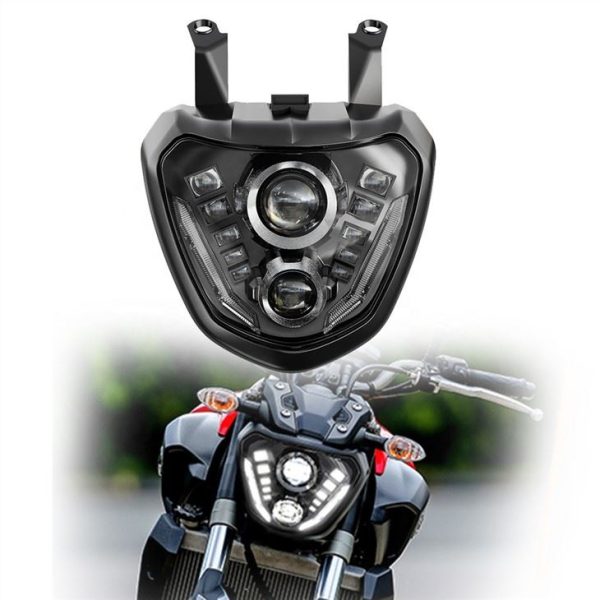 MorSun motociklo LED priekinis žibintas skirtas Yamaha MT 07 FZ 07 MT07 MT-07 FZ-07 2014 plus DRL Lights projektorius