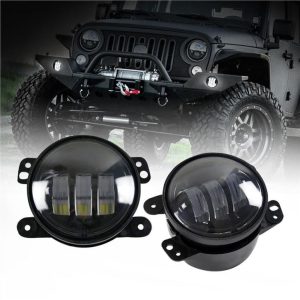 Morsun Juoda Chrome LED apvalus priekinis žibintas Jeep Wrangler JK TJ LJ