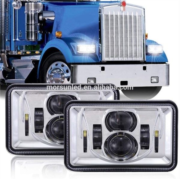 Stačiakampiai led priekiniai žibintai Peterbilt 379 378 357 Peterbilt 379 Aftermarket Priekinių žibintų konversija