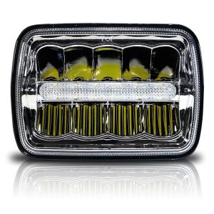 Stačiakampis 5x7 '' H4 „Led“ priekinis žibintas „Jeep“ sunkvežimiui